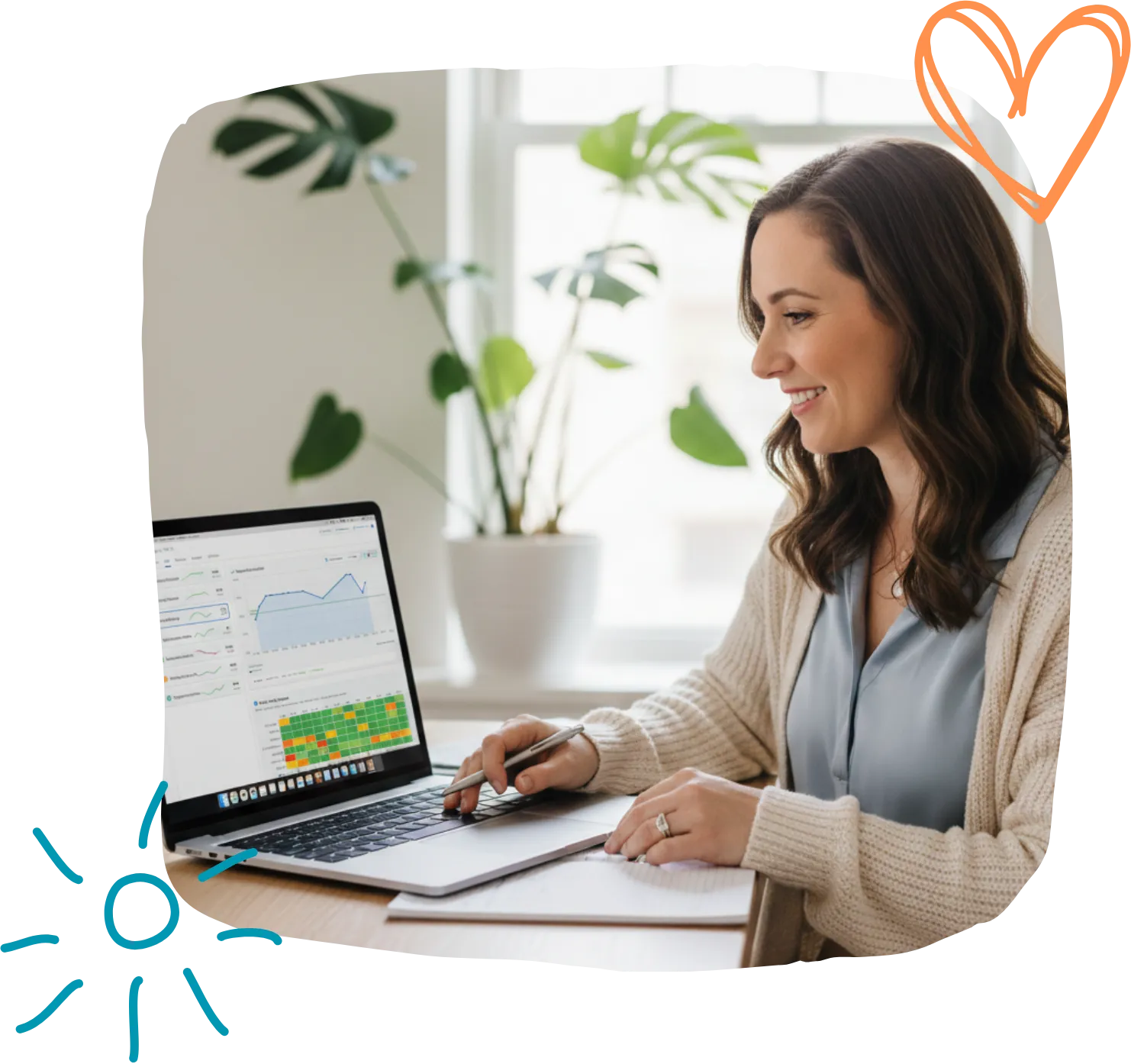 Solo BCBA reviewing client progress data on a laptop