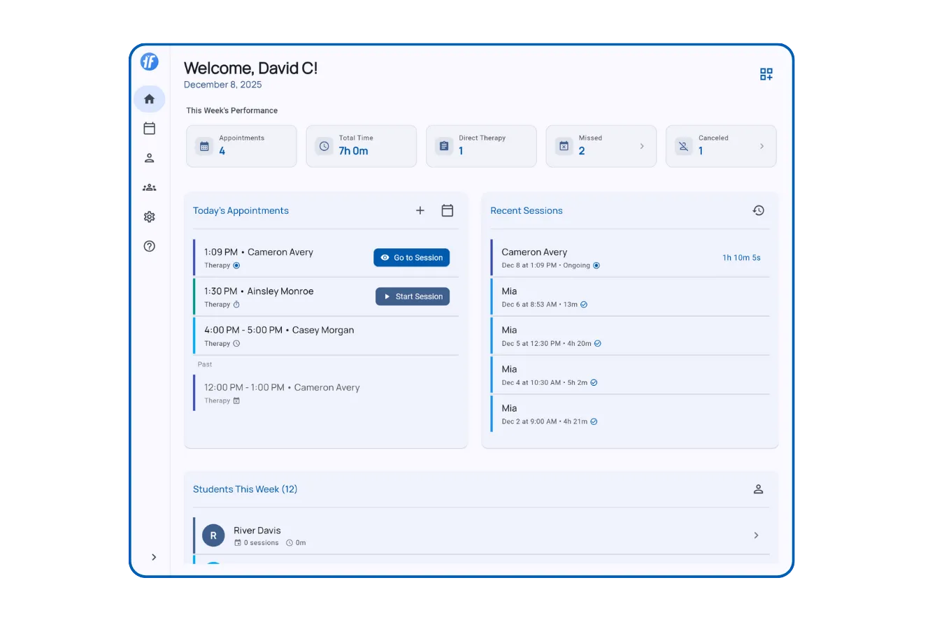 Full home dashboard showing all sections