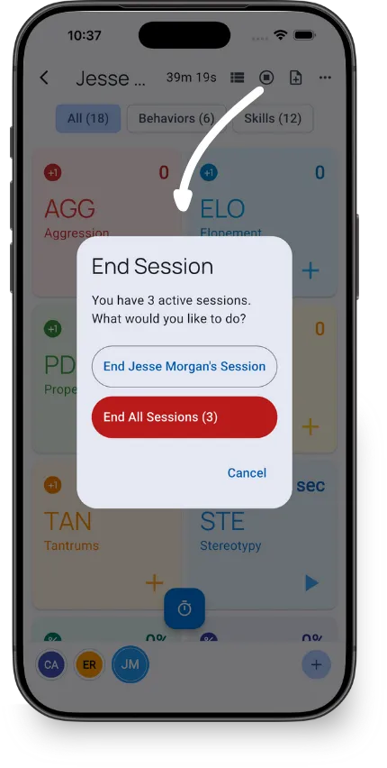 Stop confirmation dialog