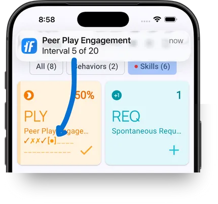Partial interval recording method interval notification