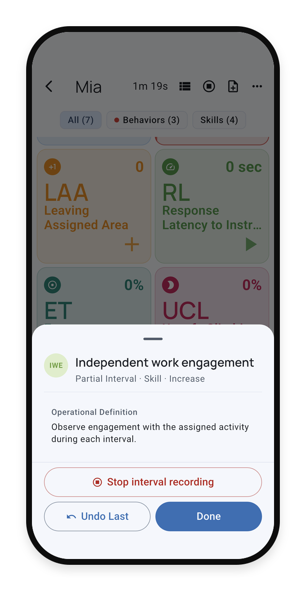 Stop interval recording from the tracker details